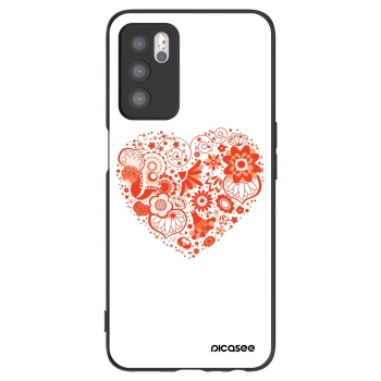 Picasee crna silikonska maskica za OPPO A16 - Big heart