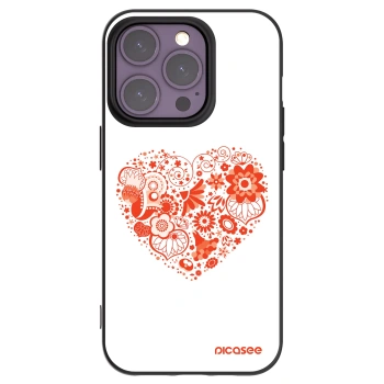 Picasee crna silikonska maskica za Apple iPhone 14 Pro - Big heart