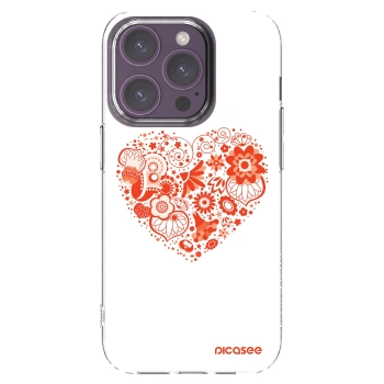Picasee silikonska prozirna maskica za Apple iPhone 14 Pro - Big heart