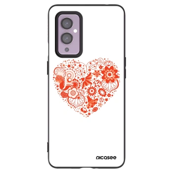 Picasee crna silikonska maskica za OnePlus 9 - Big heart