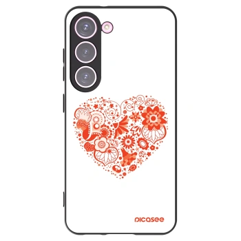 Picasee crna silikonska maskica za Samsung Galaxy S23 5G - Big heart