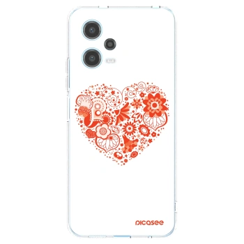 Picasee silikonska prozirna maskica za Xiaomi Redmi Note 12 5G - Big heart