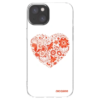 Picasee silikonska prozirna maskica za Apple iPhone 15 Plus - Big heart