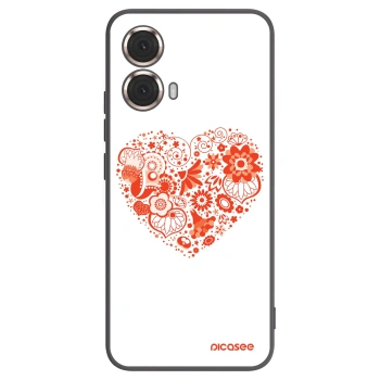 Picasee crna silikonska maskica za Motorola Moto G85 - Big heart