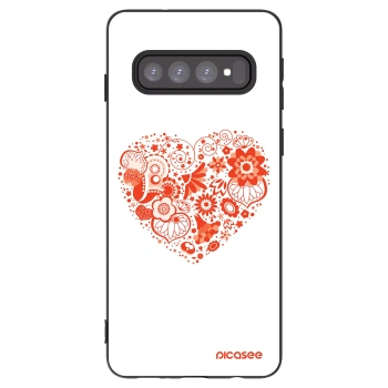 Picasee crna silikonska maskica za Samsung Galaxy S10 G973 - Big heart