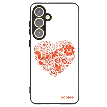 Picasee crna silikonska maskica za Samsung Galaxy S24 FE S721B - Big heart