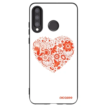 Picasee crna silikonska maskica za Huawei P30 Lite - Big heart