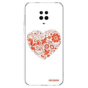 Picasee silikonska prozirna maskica za Xiaomi Redmi Note 9 Pro - Big heart