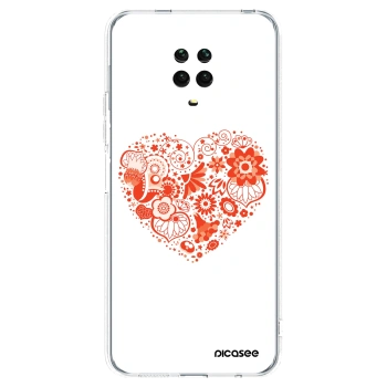 Picasee silikonska prozirna maskica za Xiaomi Redmi Note 9S - Big heart