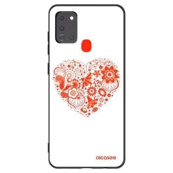 Picasee crna silikonska maskica za Samsung Galaxy A21s - Big heart