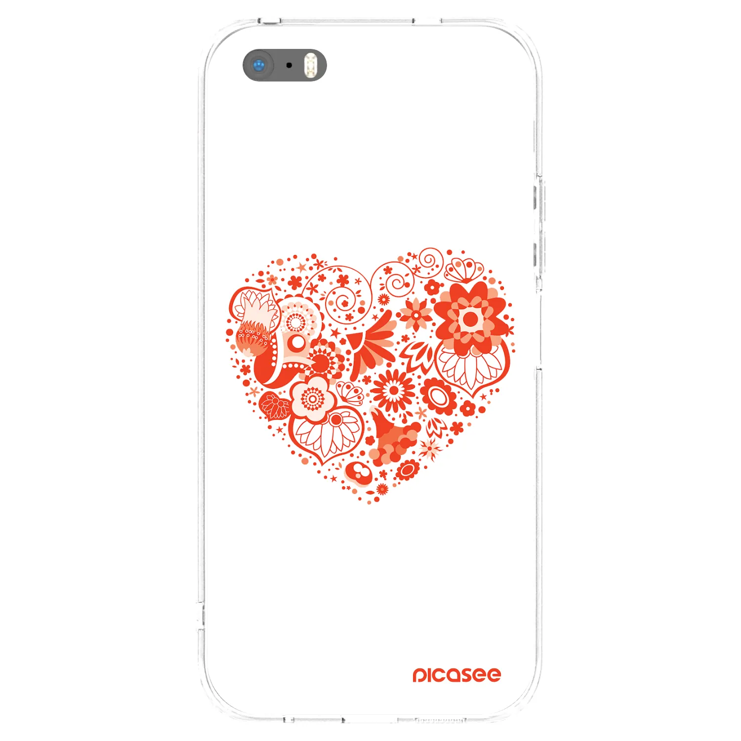 Picasee silikonska prozirna maskica za Apple iPhone 5/5S/SE - Big heart