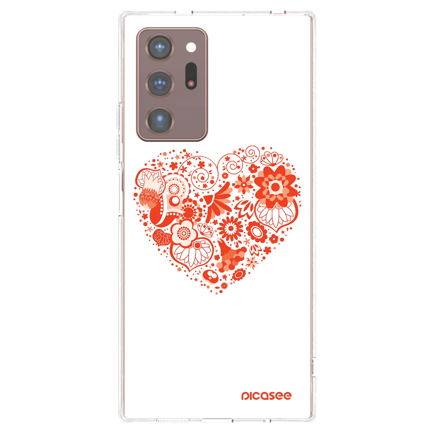 Picasee silikonska prozirna maskica za Samsung Galaxy Note 20 Ultra - Big heart