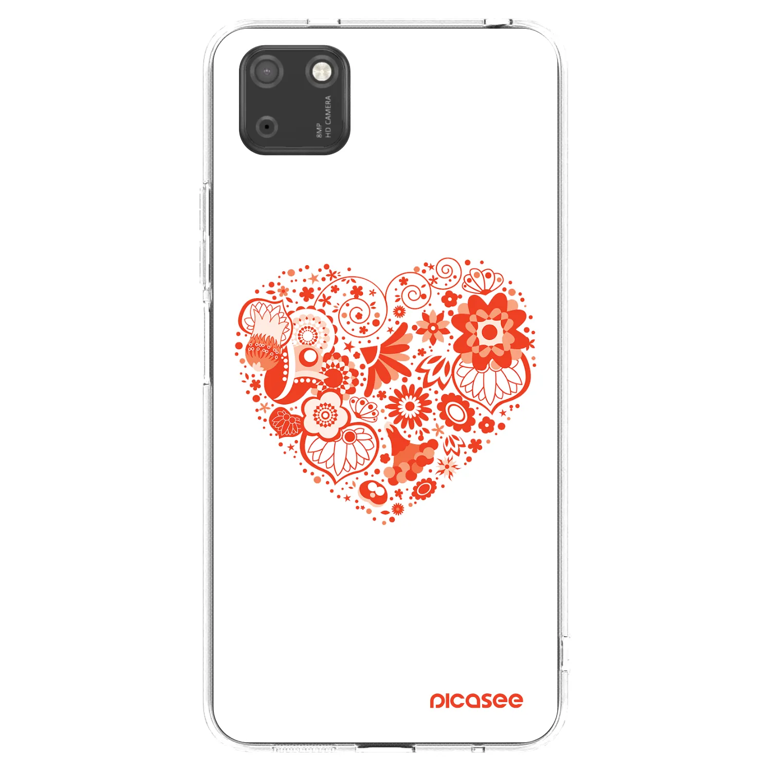 Picasee silikonska prozirna maskica za Huawei Y5P - Big heart