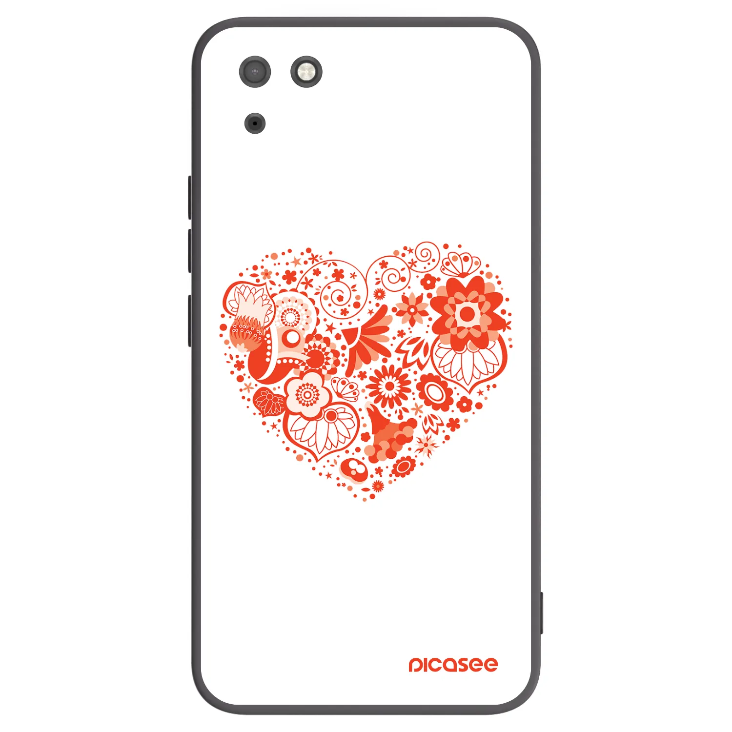 Picasee crna silikonska maskica za Huawei Y5P - Big heart