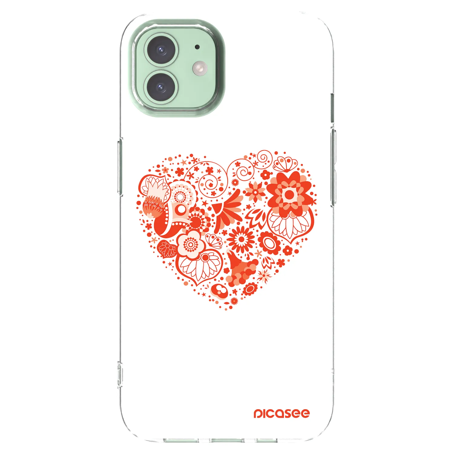 Picasee silikonska prozirna maskica za Apple iPhone 12 Pro - Big heart