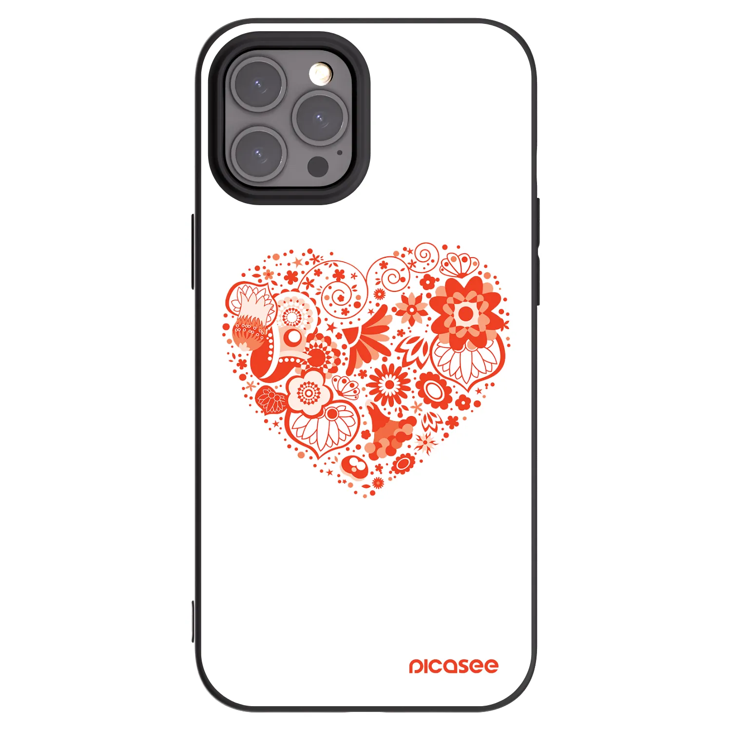 Picasee crna silikonska maskica za Apple iPhone 12 Pro Max - Big heart