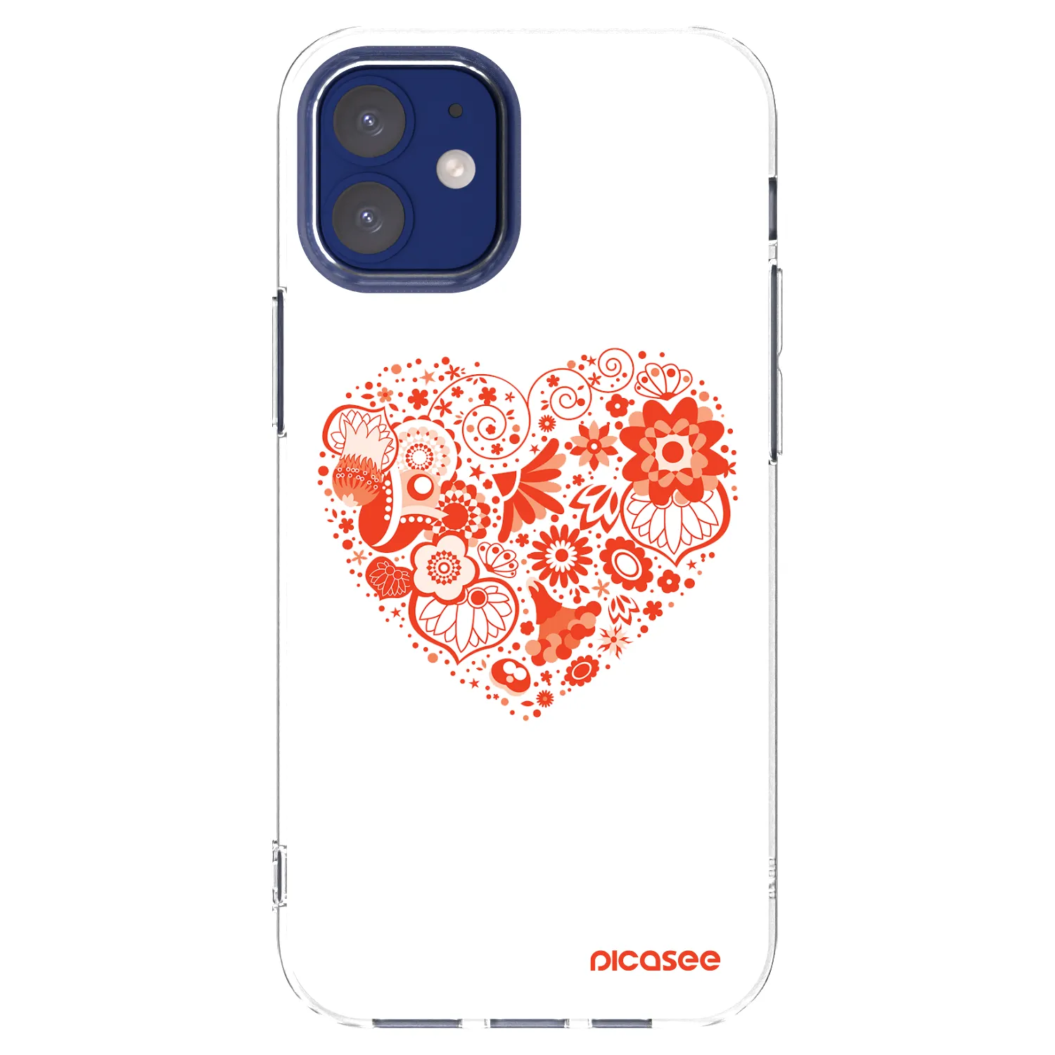 Picasee silikonska prozirna maskica za Apple iPhone 12 mini - Big heart