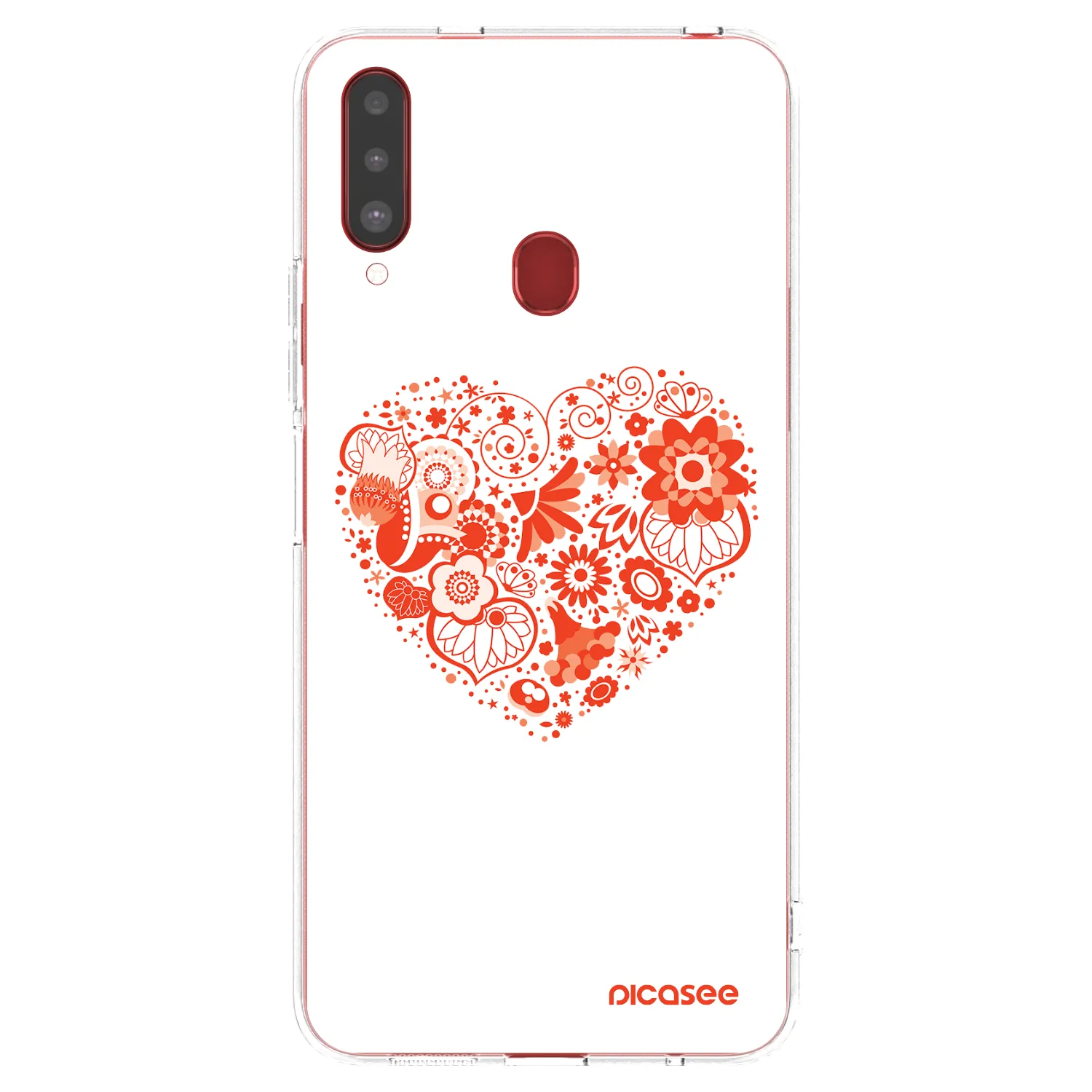Picasee silikonska prozirna maskica za Samsung Galaxy A20s - Big heart