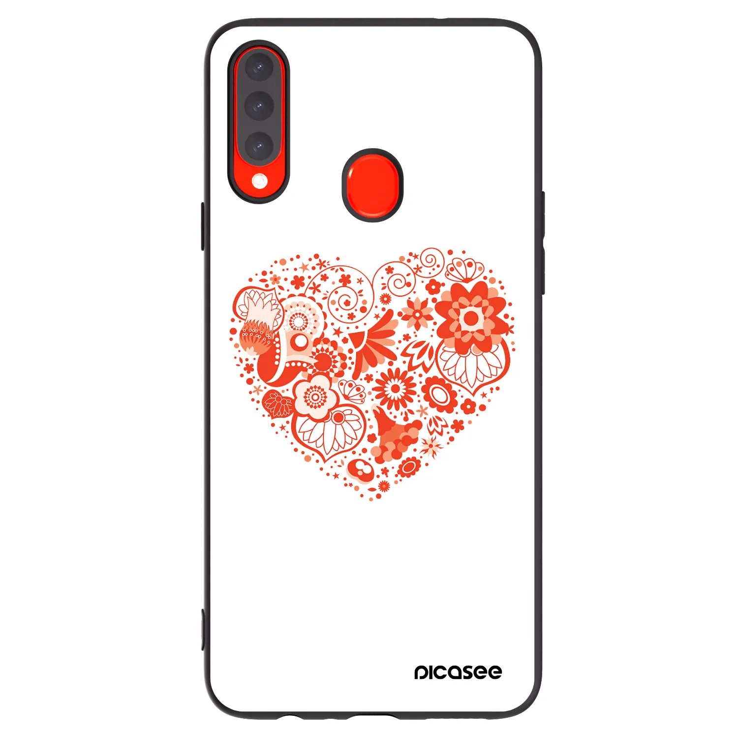 Picasee crna silikonska maskica za Samsung Galaxy A20s - Big heart