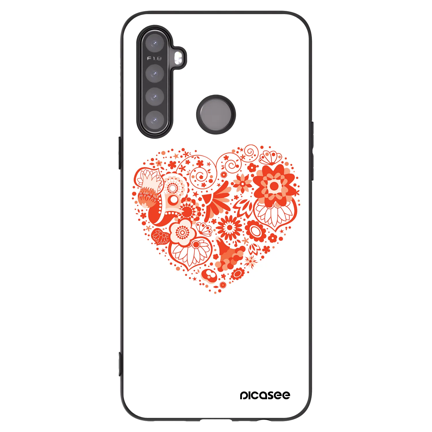 Picasee crna silikonska maskica za Realme 6i - Big heart