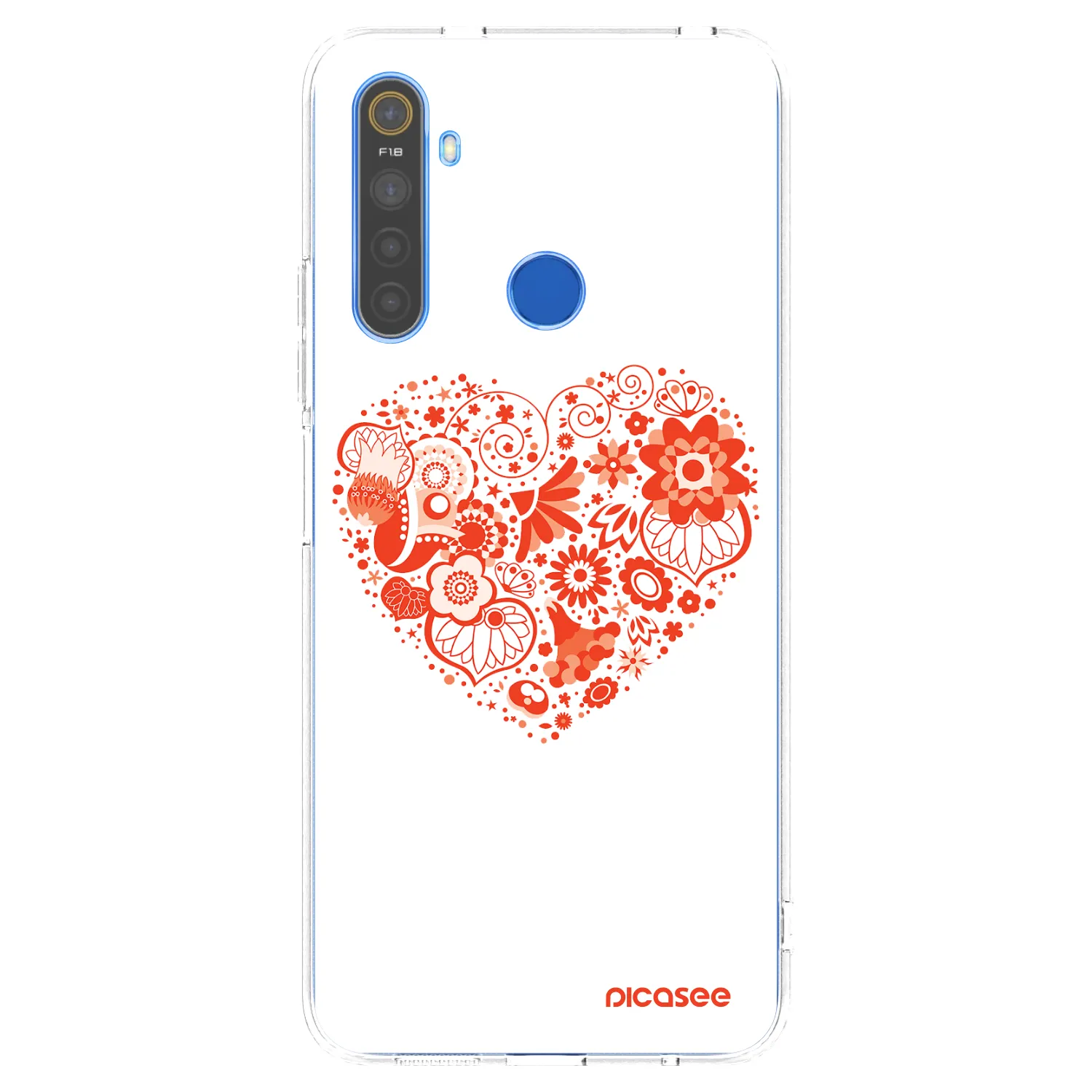 Picasee silikonska prozirna maskica za Realme 5 - Big heart