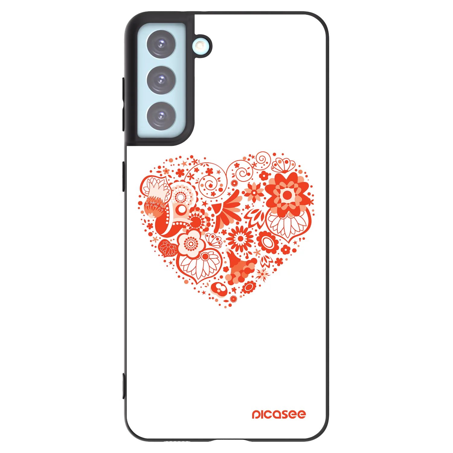 Picasee crna silikonska maskica za Samsung Galaxy S21+ 5G G996F - Big heart