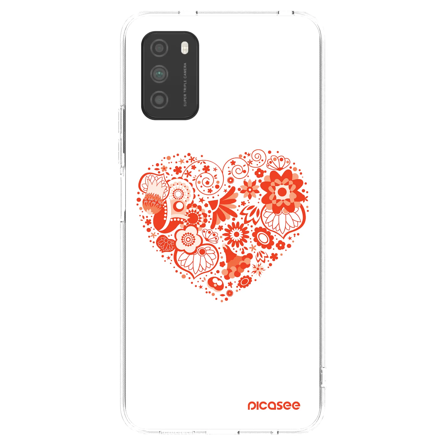 Picasee silikonska prozirna maskica za Xiaomi Poco M3 - Big heart