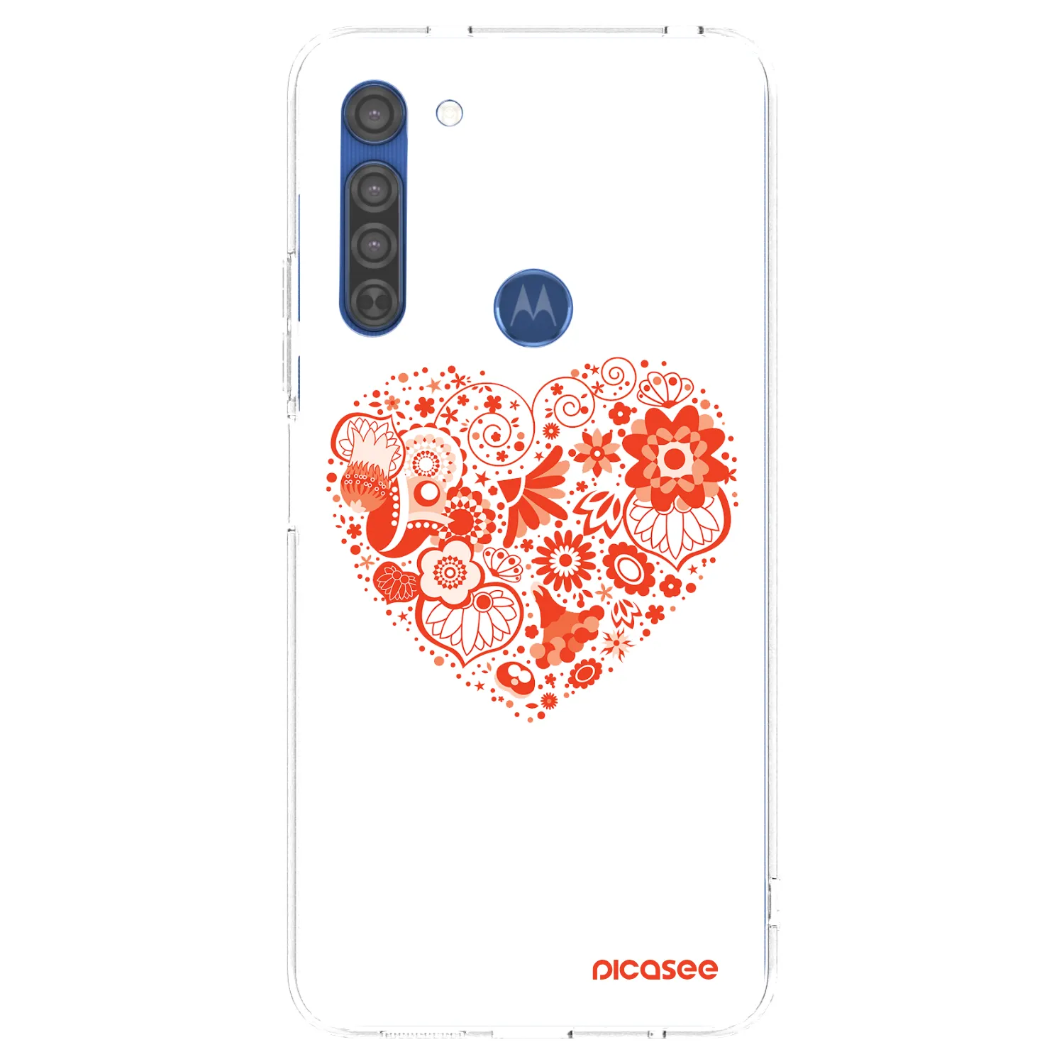 Picasee silikonska prozirna maskica za Motorola Moto G8 - Big heart
