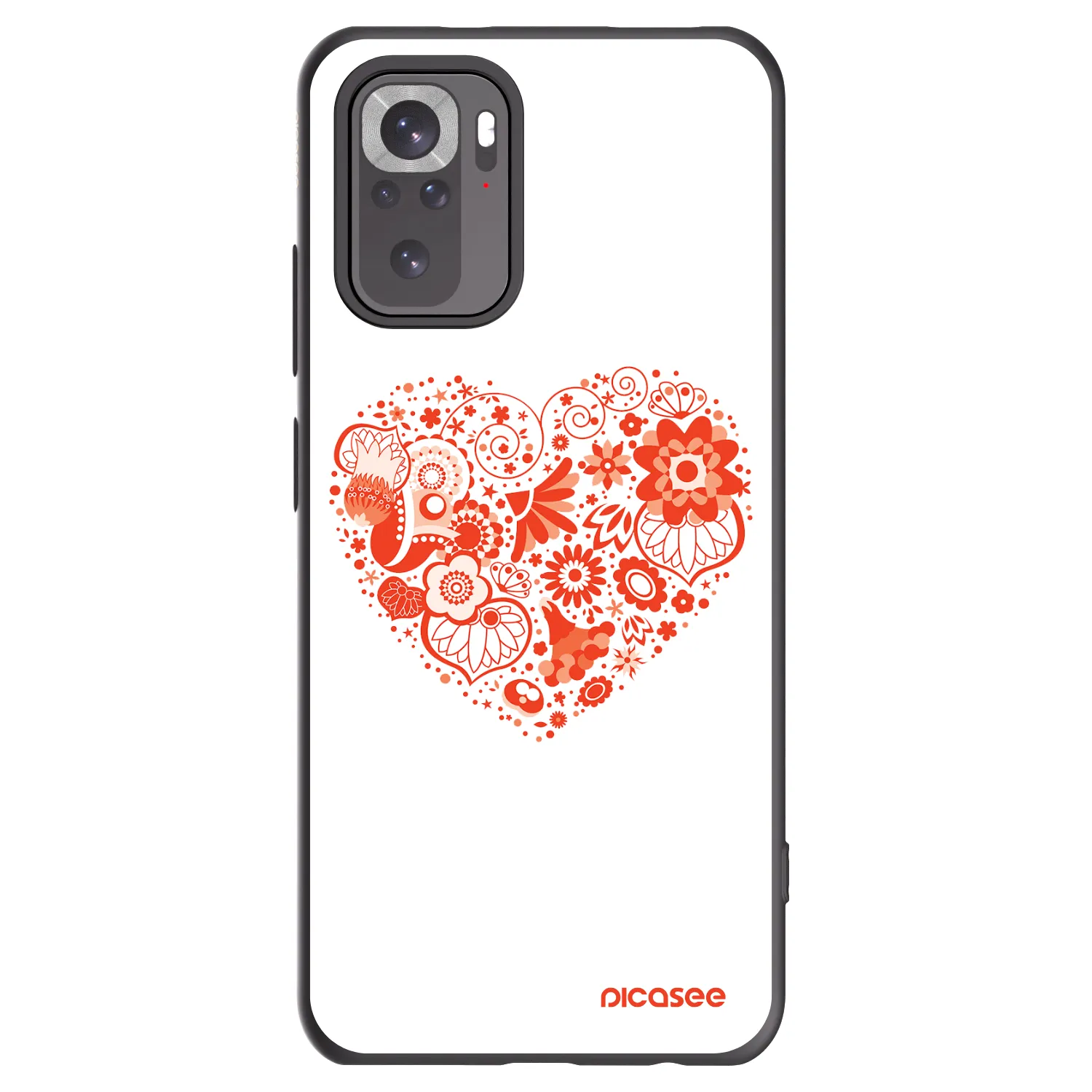 Picasee crna silikonska maskica za Xiaomi Redmi Note 10 - Big heart