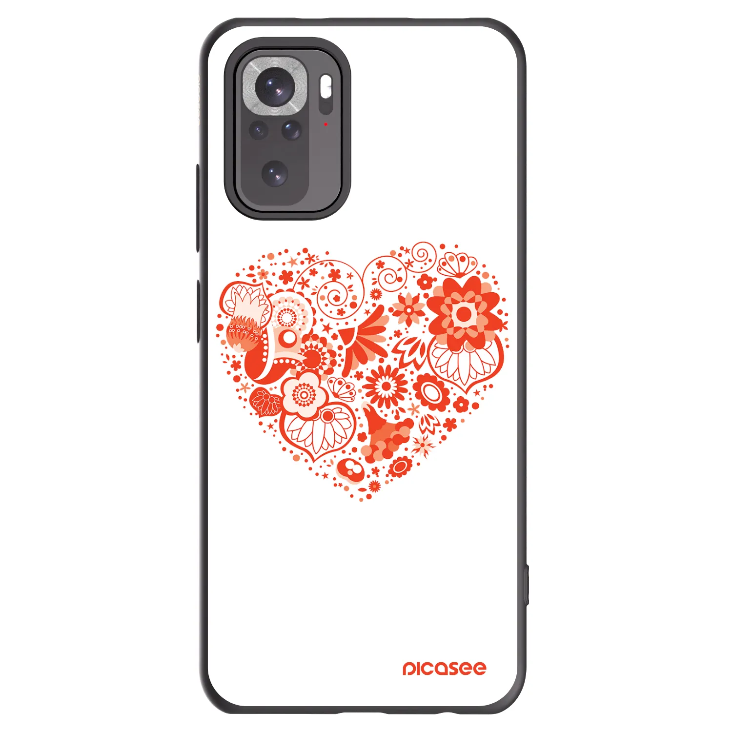 Picasee crna silikonska maskica za Xiaomi Redmi Note 10S - Big heart