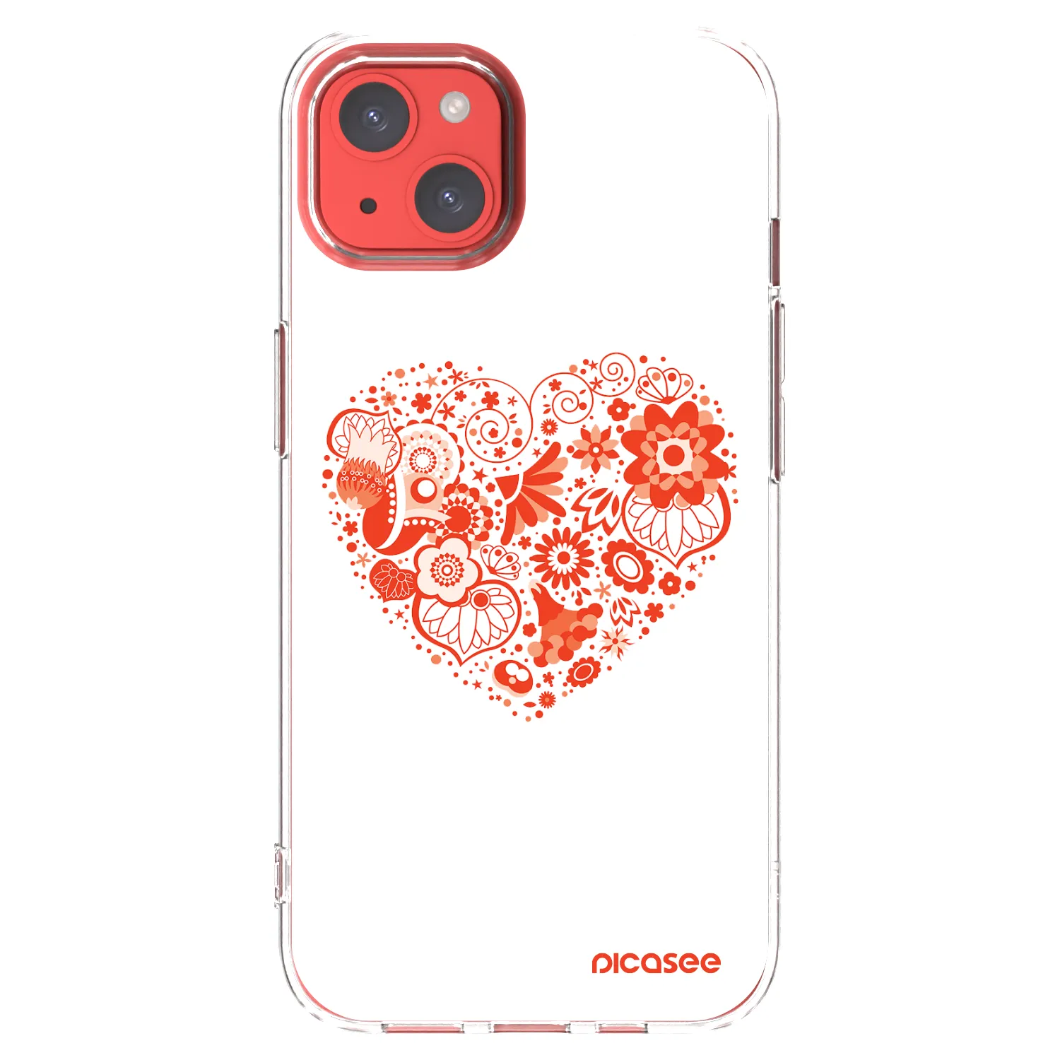 Picasee silikonska prozirna maskica za Apple iPhone 13 - Big heart