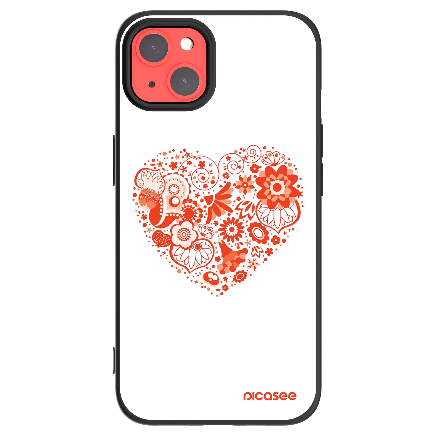 Picasee crna silikonska maskica za Apple iPhone 13 - Big heart