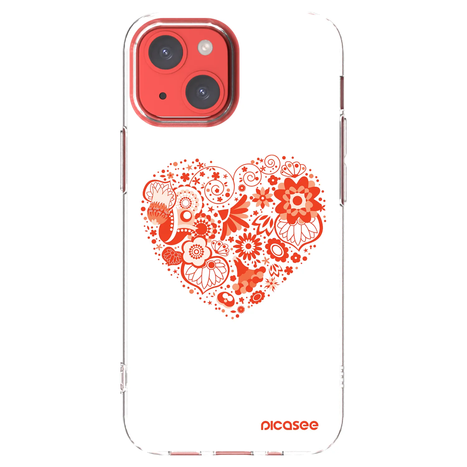 Picasee silikonska prozirna maskica za Apple iPhone 13 mini - Big heart