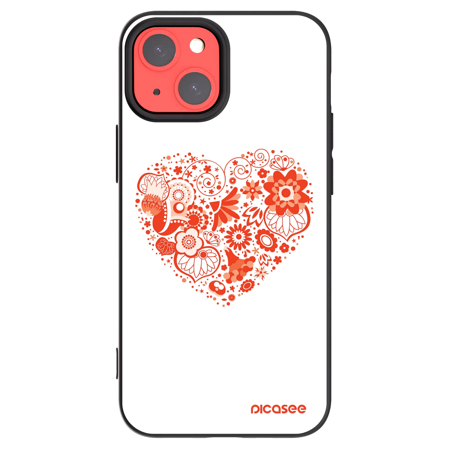 Picasee crna silikonska maskica za Apple iPhone 13 mini - Big heart