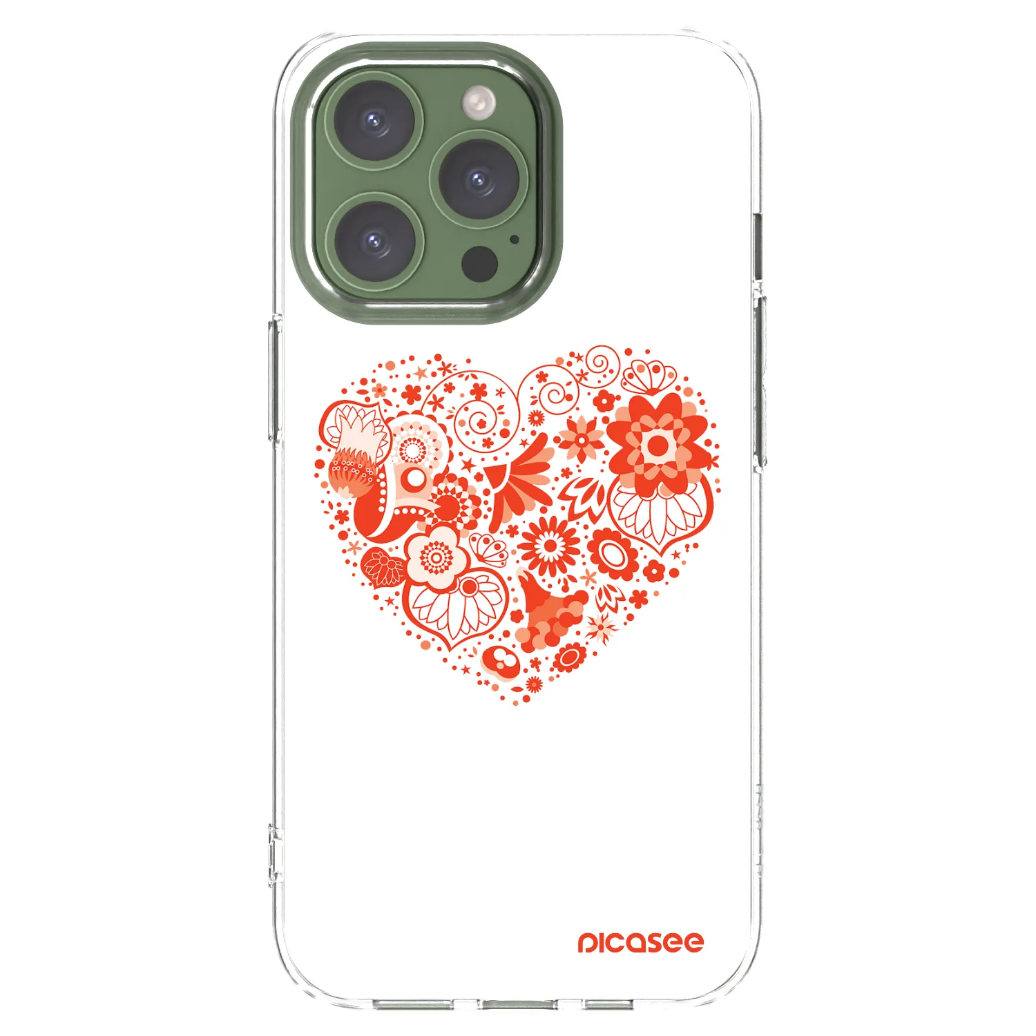 Picasee silikonska prozirna maskica za Apple iPhone 13 Pro - Big heart