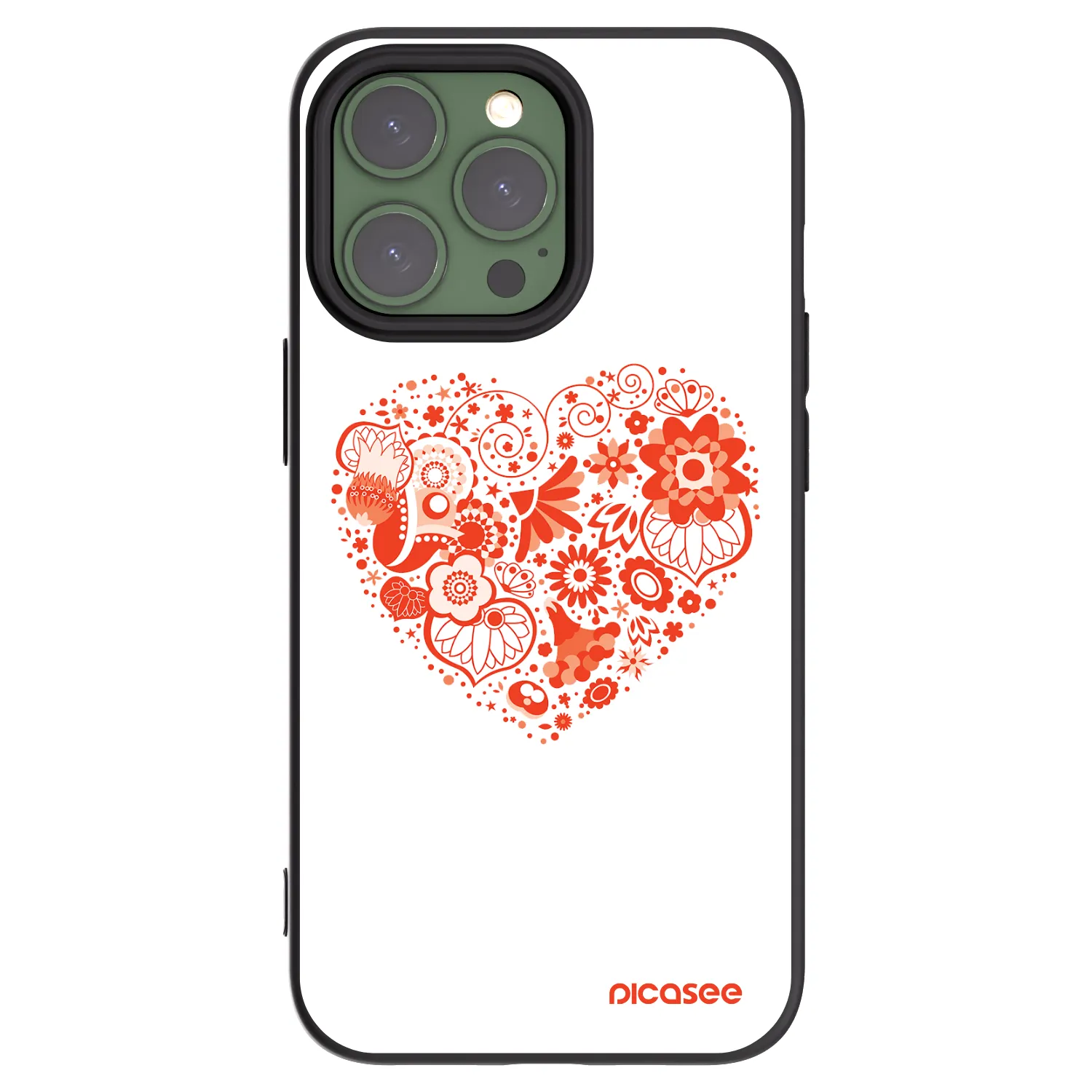 Picasee crna silikonska maskica za Apple iPhone 13 Pro - Big heart