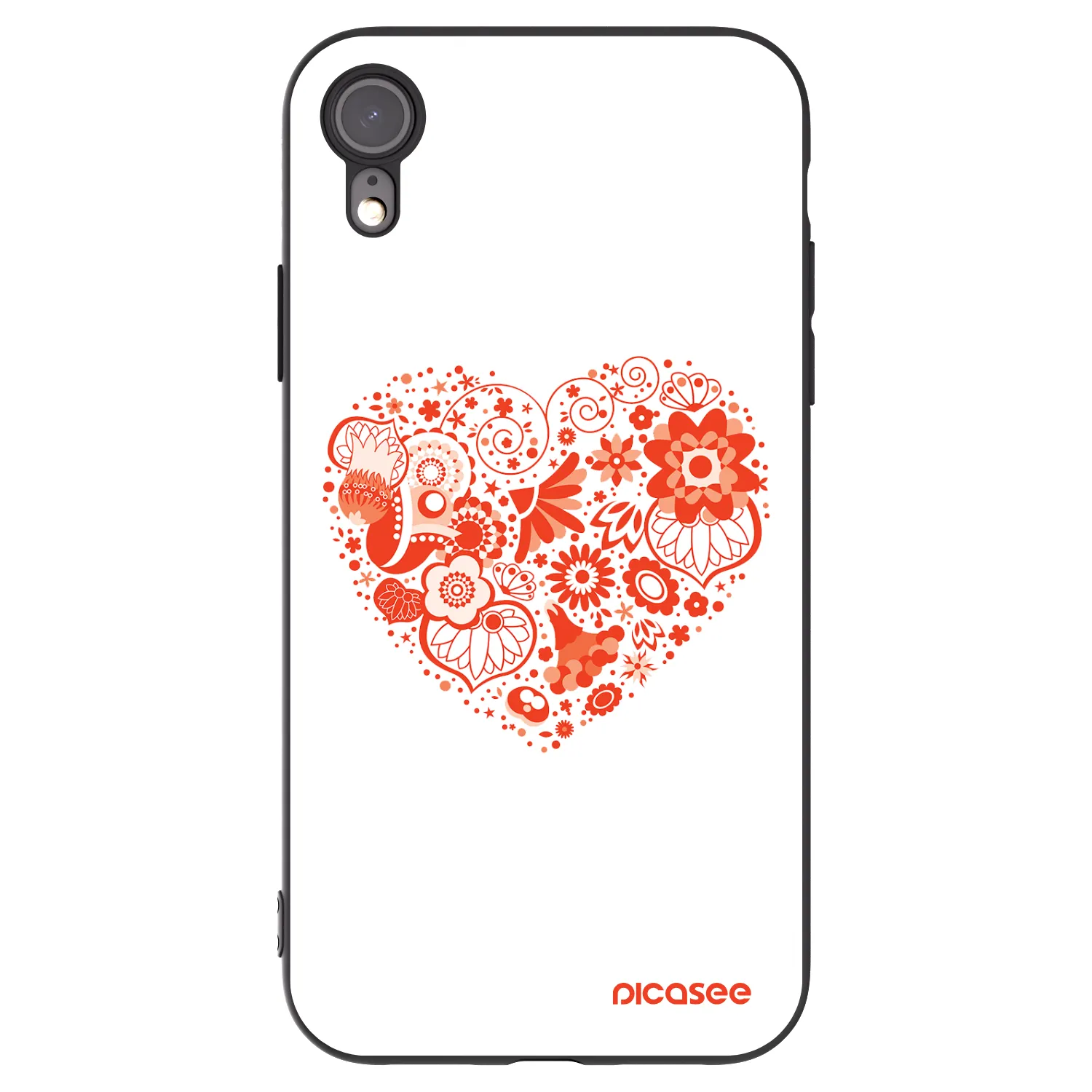 Picasee crna silikonska maskica za Apple iPhone XR - Big heart