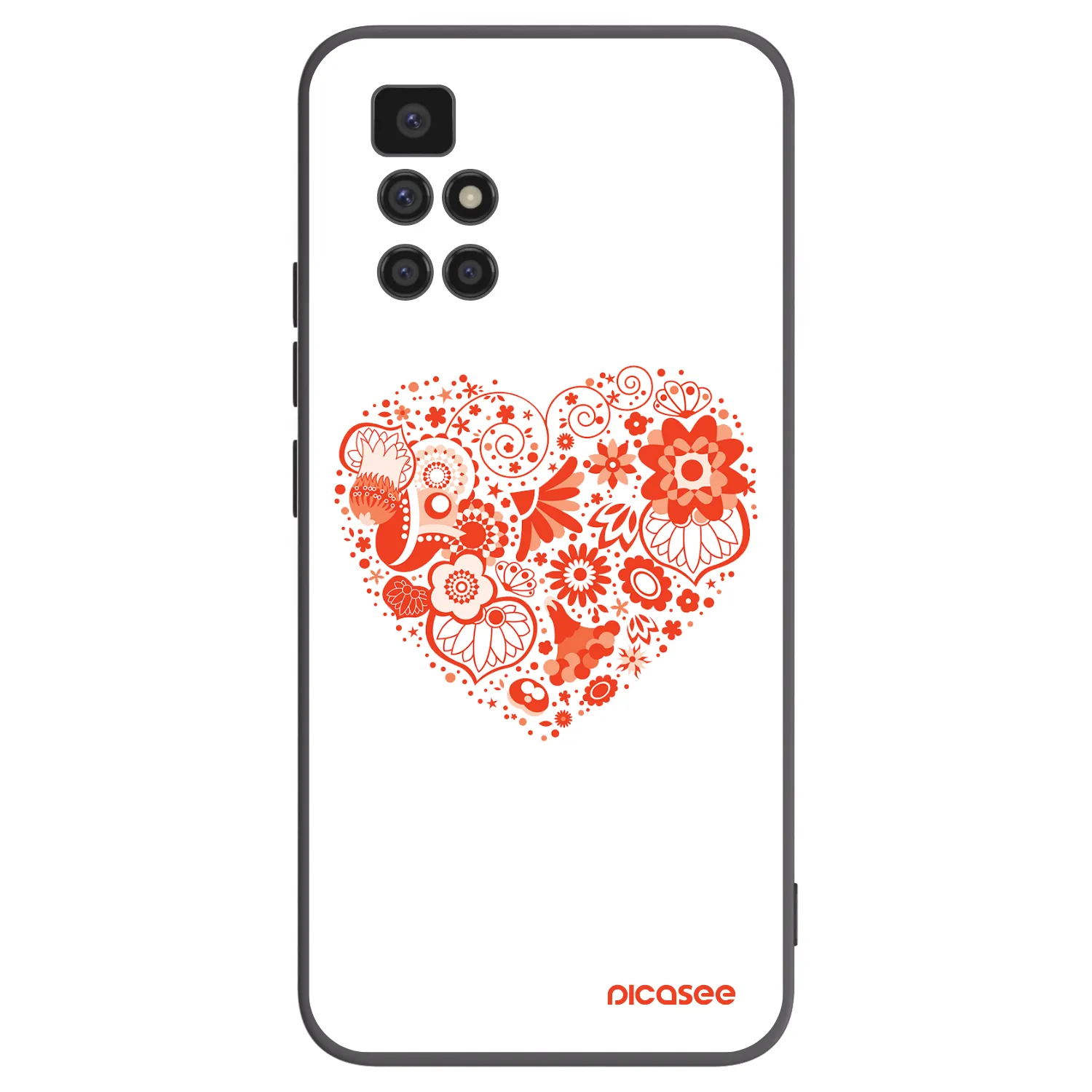 Picasee crna silikonska maskica za Xiaomi Redmi 10 - Big heart