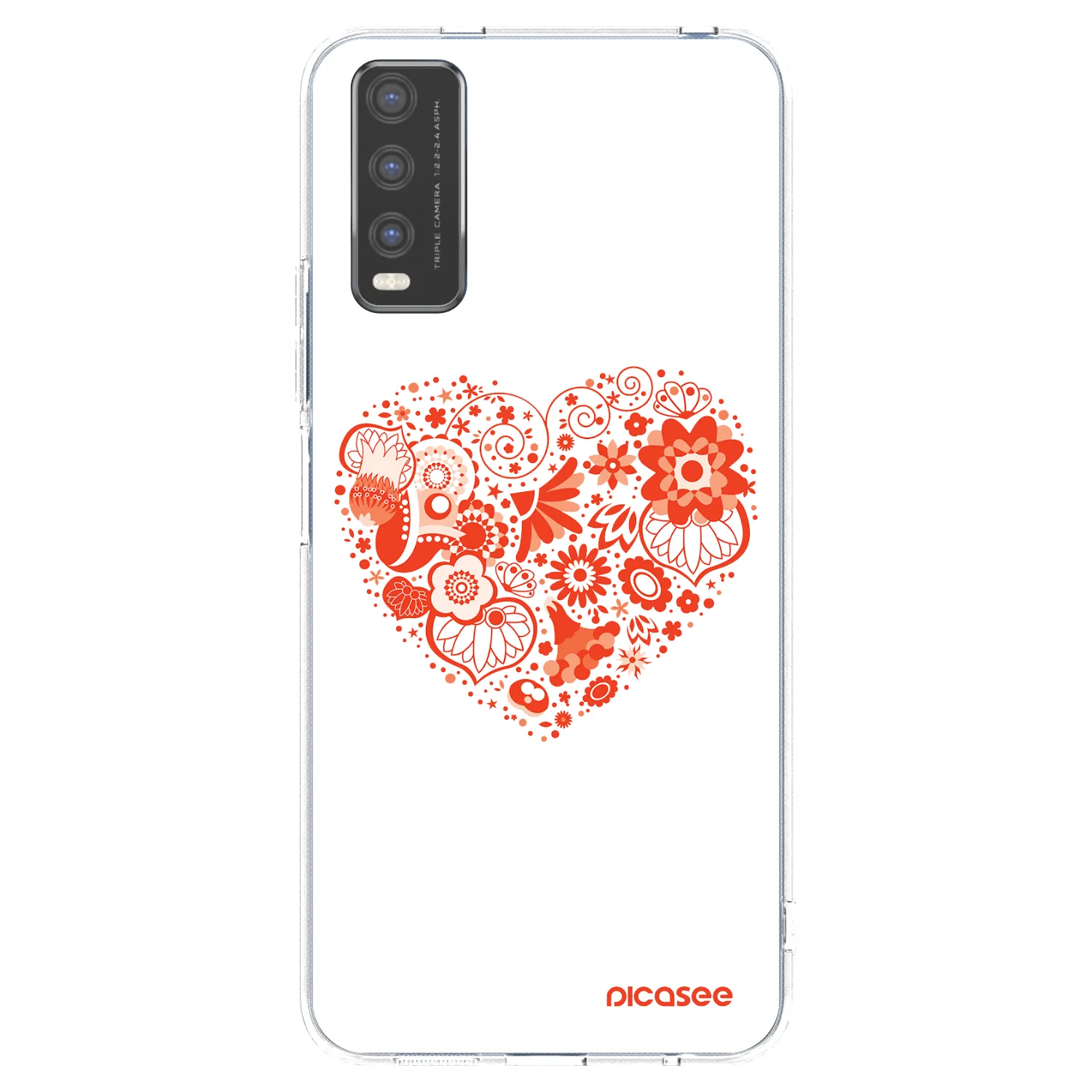 Picasee silikonska prozirna maskica za Vivo Y20s - Big heart