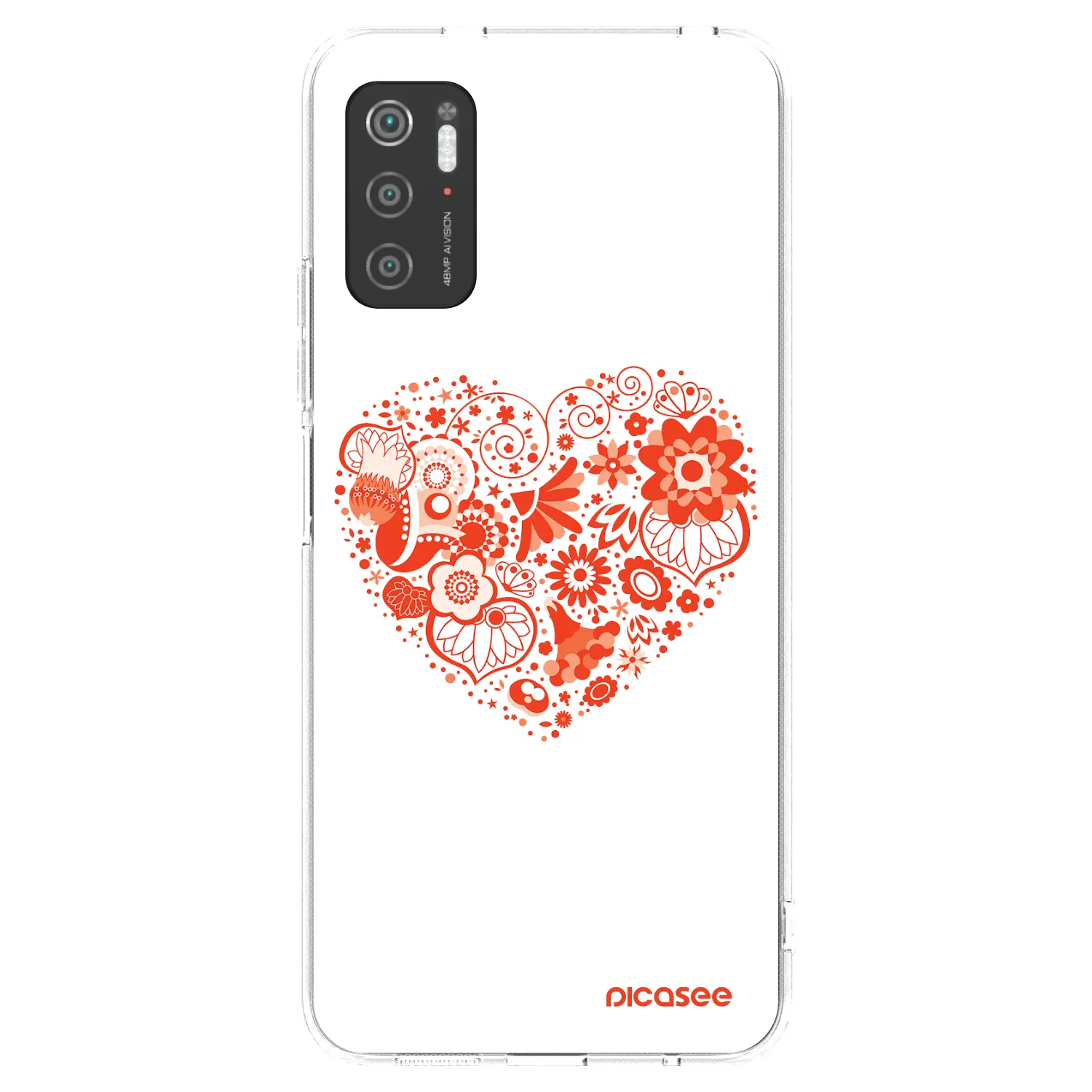 Picasee silikonska prozirna maskica za Xiaomi Poco M3 Pro 5G - Big heart