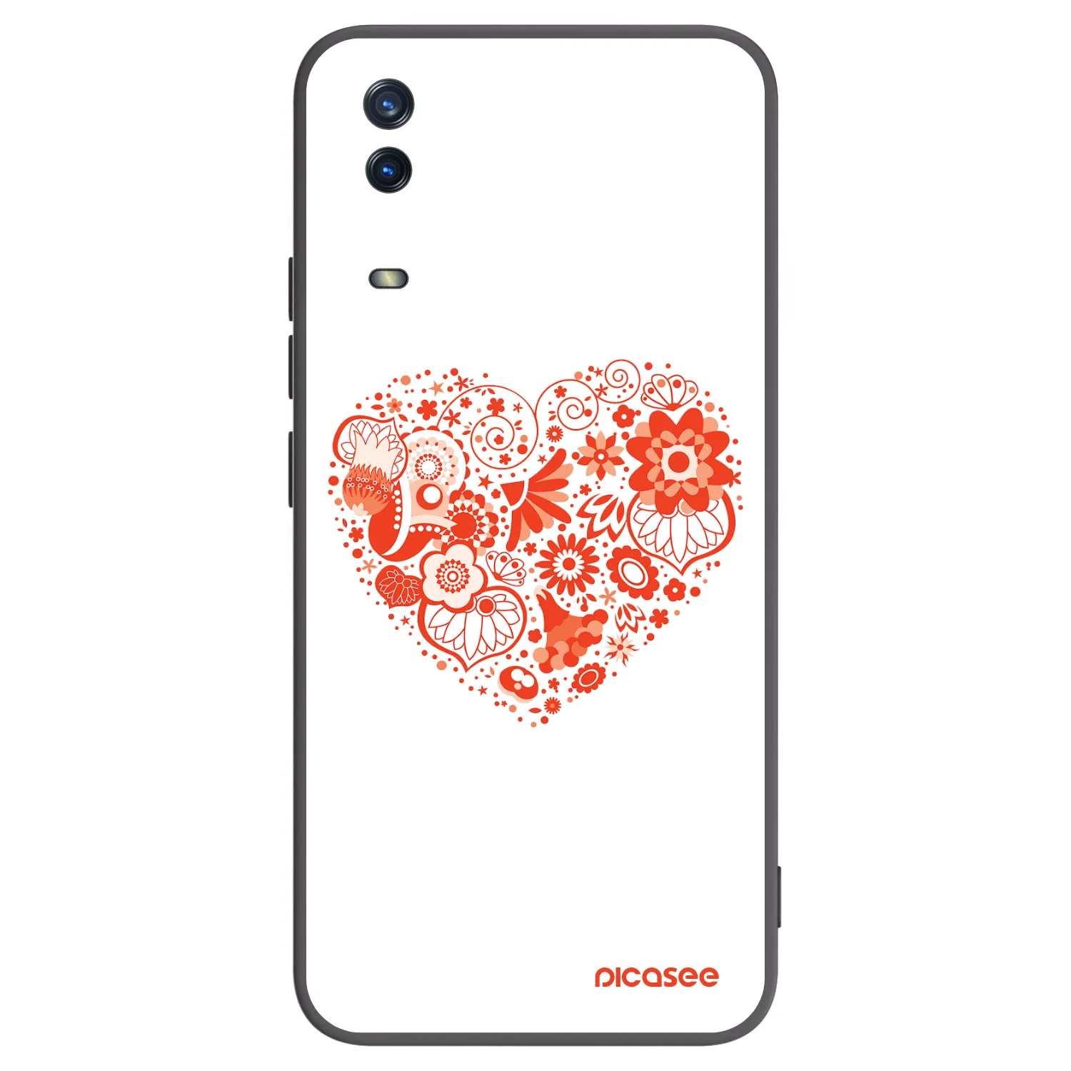 Picasee crna silikonska maskica za Vivo Y11s - Big heart