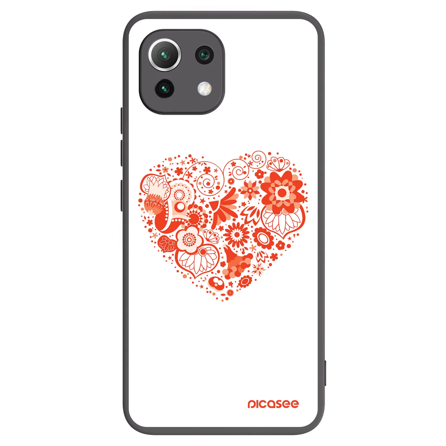 Picasee crna silikonska maskica za Xiaomi 11 Lite 5G NE - Big heart