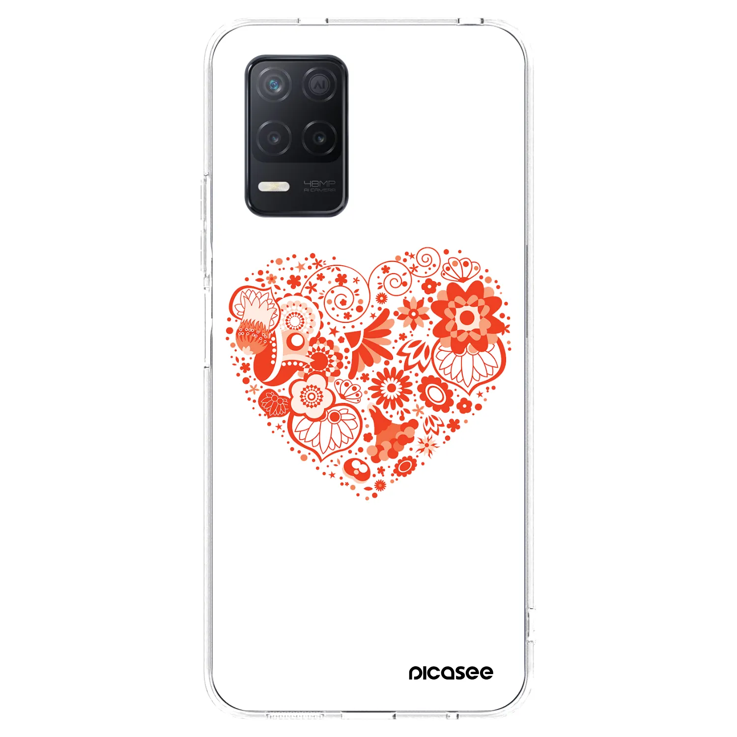 Picasee silikonska prozirna maskica za Realme 8 5G - Big heart