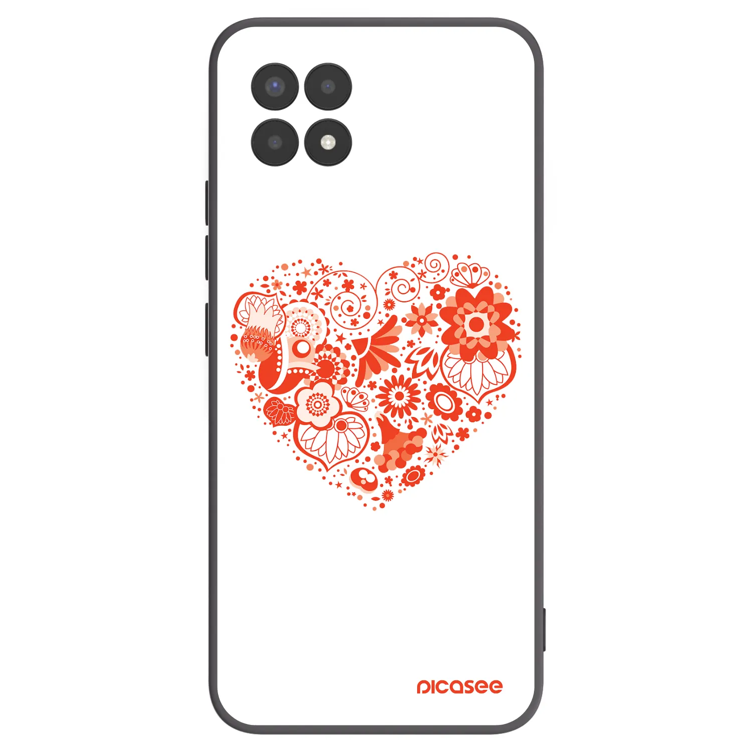 Picasee crna silikonska maskica za Realme 8i - Big heart