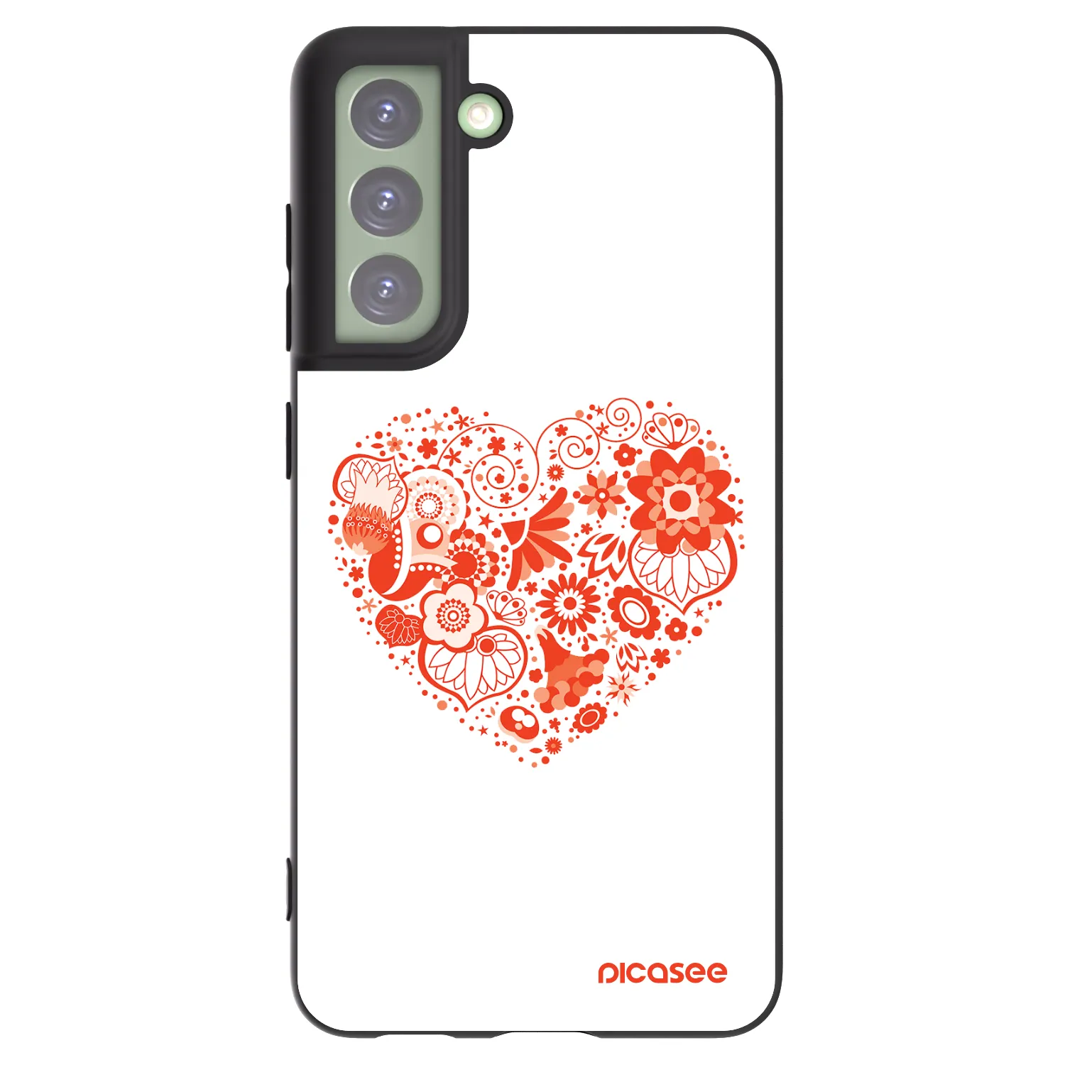 Picasee crna silikonska maskica za Samsung Galaxy S21 FE 5G - Big heart