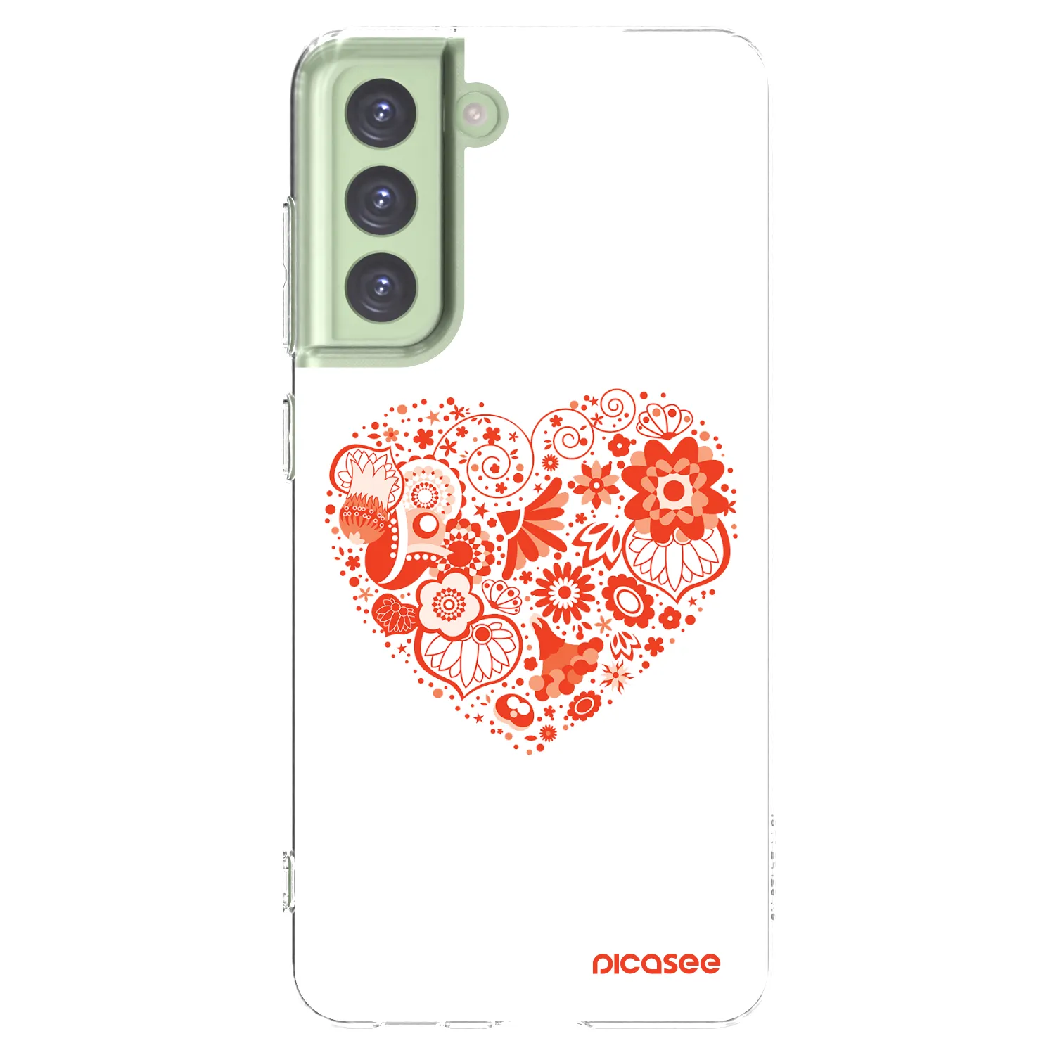 Picasee silikonska prozirna maskica za Samsung Galaxy S21 FE 5G - Big heart