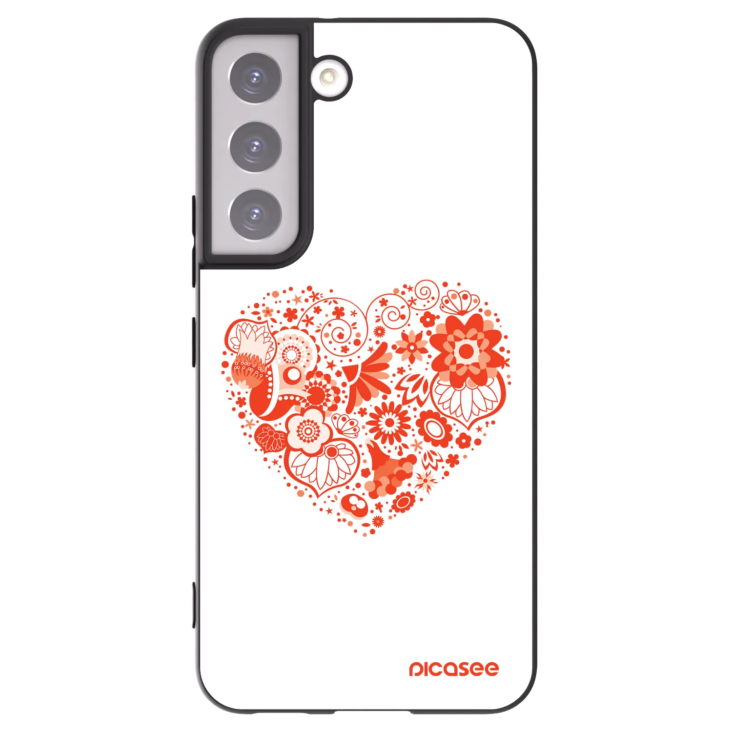 Picasee crna silikonska maskica za Samsung Galaxy S22 5G - Big heart