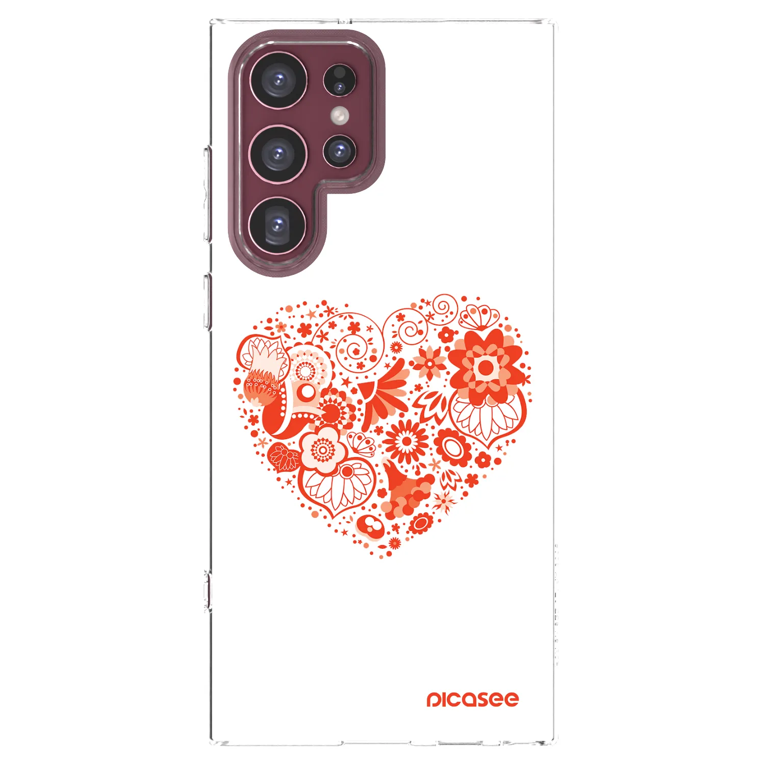 Picasee silikonska prozirna maskica za Samsung Galaxy S22 Ultra 5G - Big heart