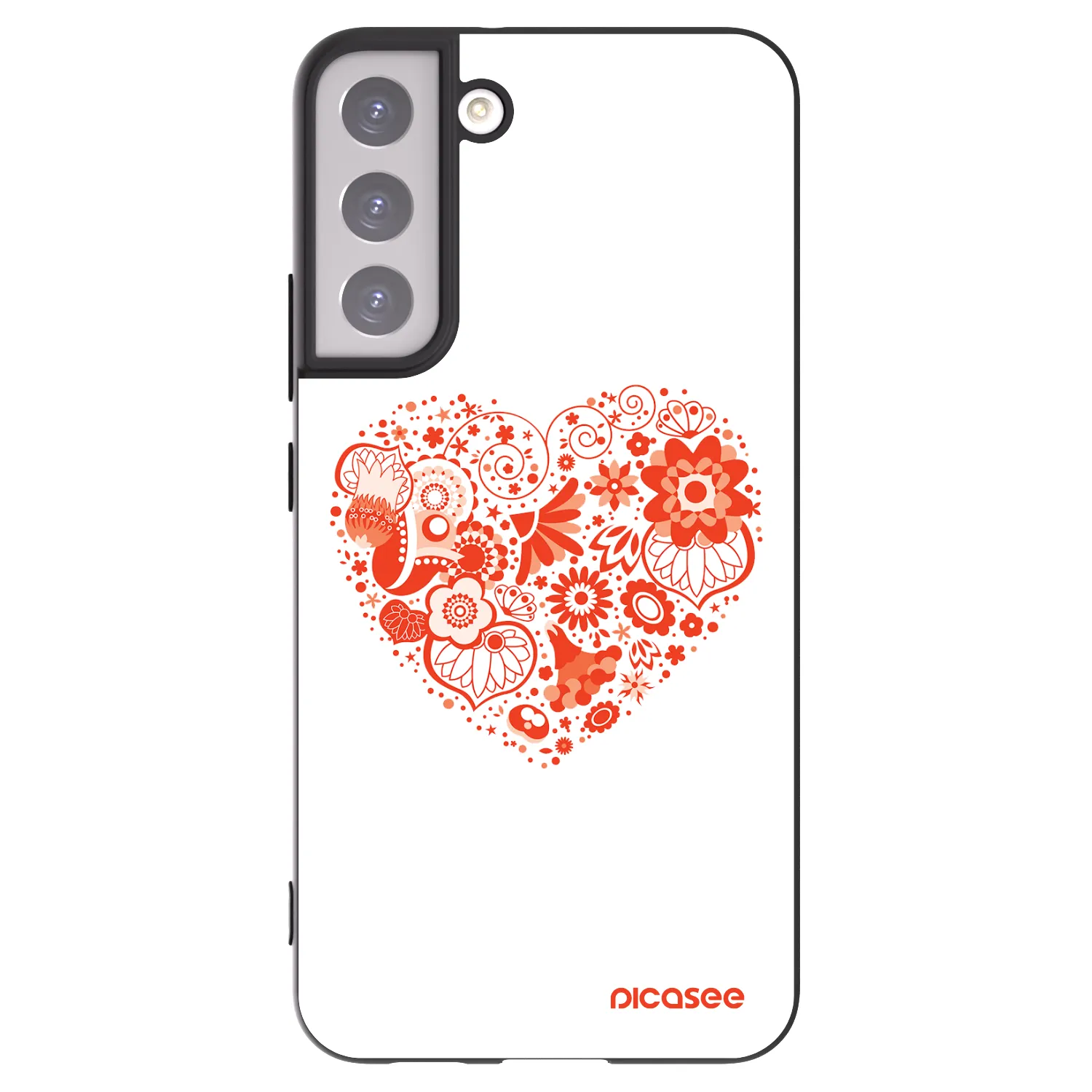 Picasee crna silikonska maskica za Samsung Galaxy S22+ 5G - Big heart