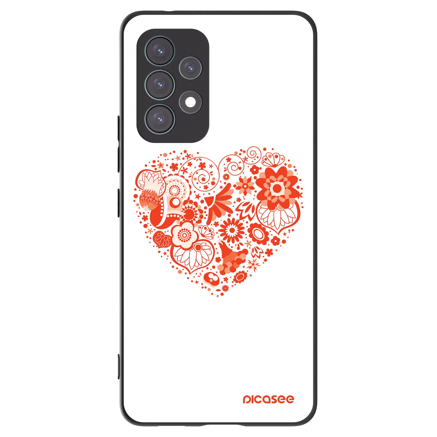 Picasee crna silikonska maskica za Samsung Galaxy A53 5G A536 - Big heart